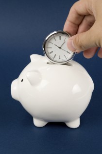 Piggy Bank and clock