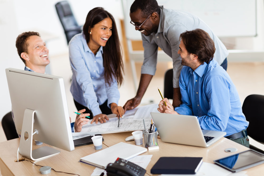 Close up of designers having a meeting in office