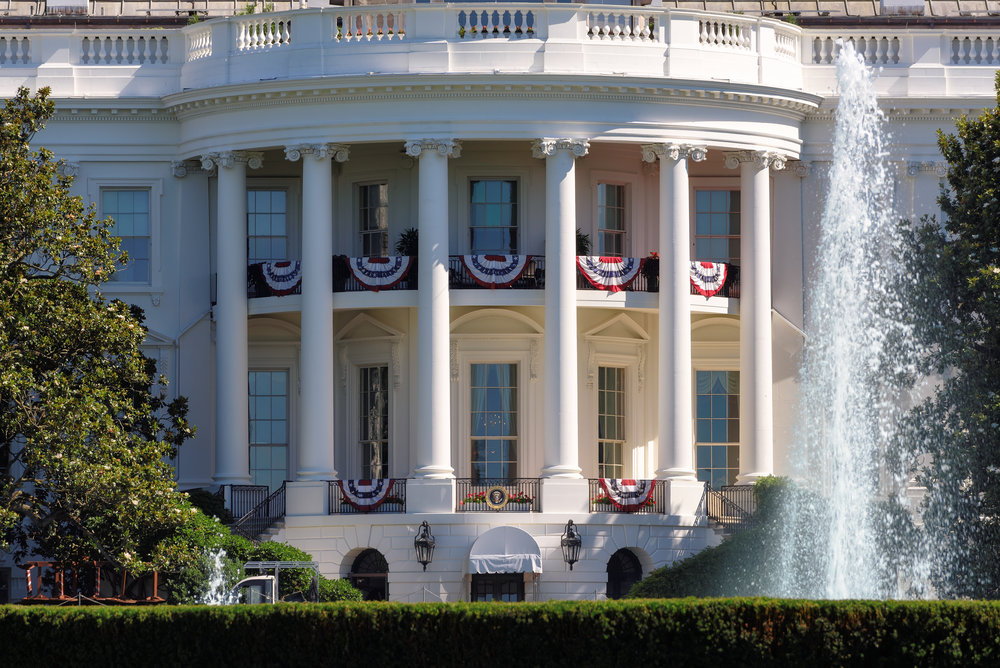 The White House in Washington DC at beautiful day, USA