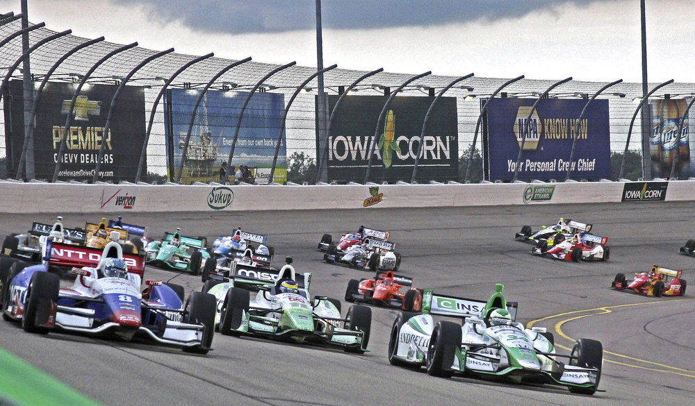 Newton Iowa, USA - July 12, 2014: Verizon Indycar Series Iowa Corn 300 on track racin action. 8 Ryan Briscoe NTT Data Chip Ganassi Racing Chevrolet